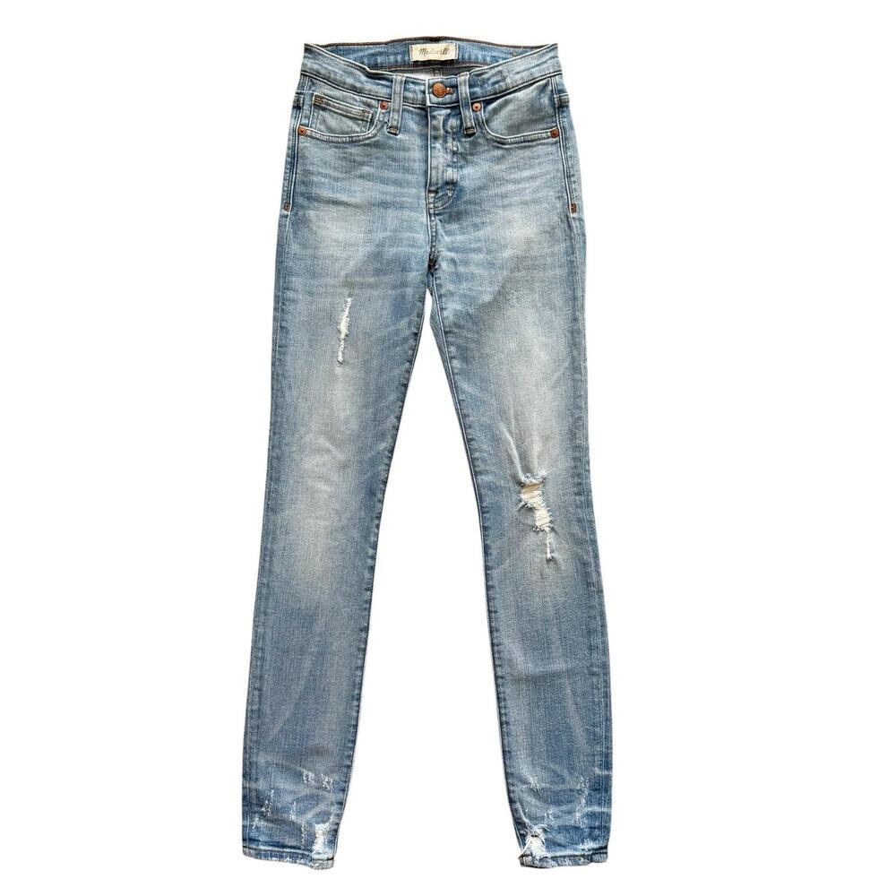 Madewell Jeans Womens 23 Blue 9 Inch High Rise Skinny Distressed J0513 SU18